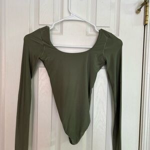 Aerie Olive Long Sleeve Bodysuit